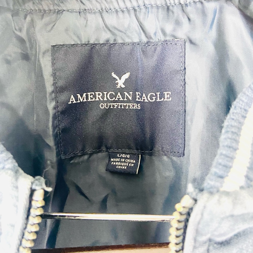 American Eagle “Honestly” Bomber Varsity Velveteen Jacket Medium - Picture 3 of 11
